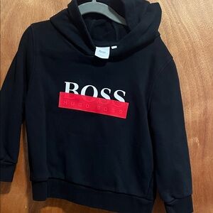 Hugo Boss Kids Hoodie in Black with Red Logo